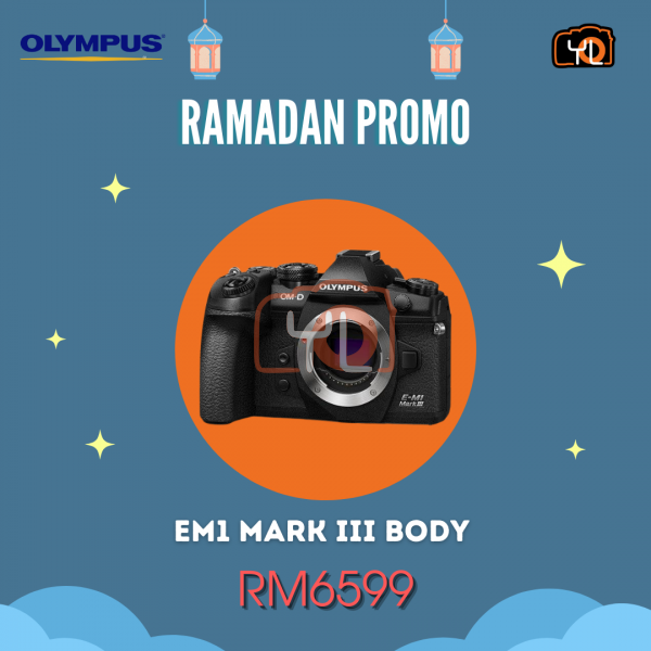 Olympus E-M1 Mark III – Black (FREE Lexar 64GB 150MB SD Card)