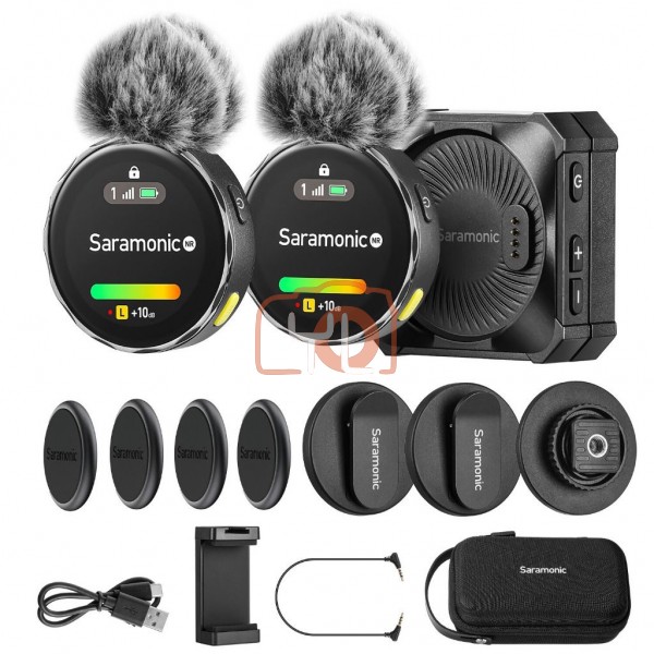 Saramonic BlinkMe B2 Smart Wireless Mic System With Touchscreen, Customizable Transmitters & Recordi