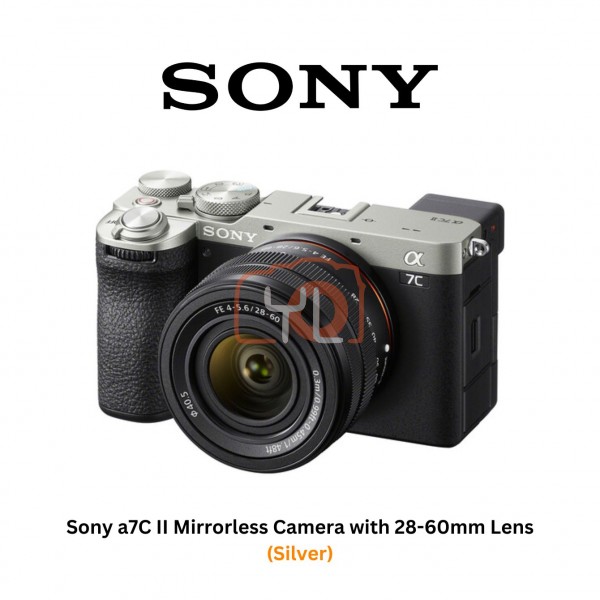 Sony A7C II + 28-60mm Lens (Silver) - Free Sony 128GB SF-E Series UHS-II SDXC Memory Card & Extra Battery NP-FZ100 & LCS-BBK Carrying Case