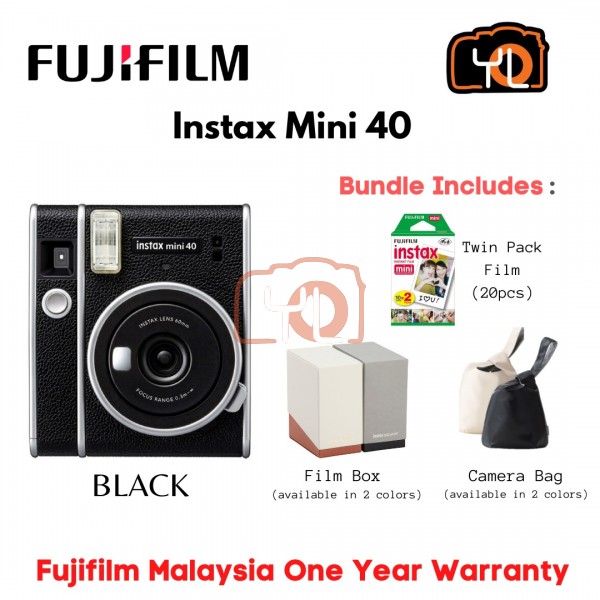 Fujifilm INSTAX Mini 40 (Retro Kit) + Twin Pack ( Free Camera Bag and Film Box )