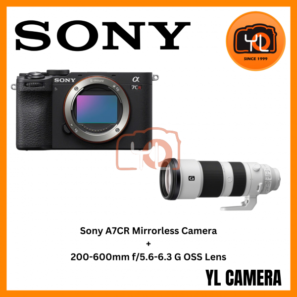 Sony a7CR Mirrorless Camera (Black)(Body)+Sony FE 200-600mm f/5.6-6.3 G OSS Lens (Free Angelbird 64GB 280/160mb V60 AV PRO SD Card & Extra Battery NPFZ100 & LCS-BBK Carrying Case)