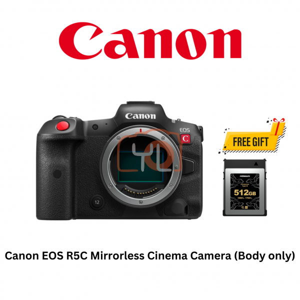 Canon EOS R5 C Mirrorless Cinema Camera - Free 512GB CF Express type B Card &  Battery LP-E6P Onilne redeem
