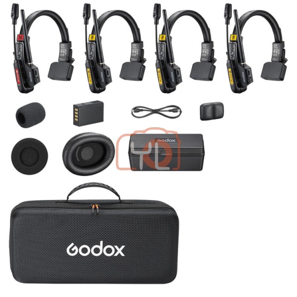 Godox SkyTalk Air 4S 4-Person Full-Duplex Wireless Intercom Headset System (2.4 GHz)