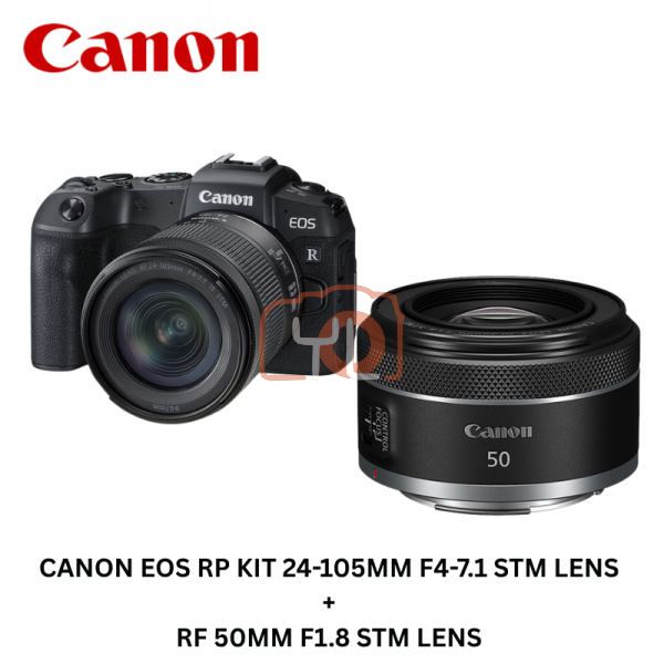 Canon EOS RP Kit 24-105mm F4-7.1 STM Lens + RF 50mm F1.8 STM Lens
