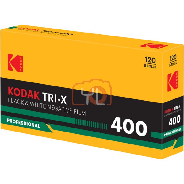 Kodak Professional Tri-X 400 Black and White Negative Film (120 Roll Film, 5-Pack, Retro Packaging)