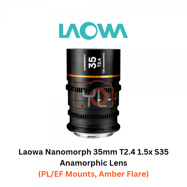 Laowa Nanomorph 35mm T2.4 1.5x S35 Anamorphic Lens (PL/EF Mounts, Amber Flare)