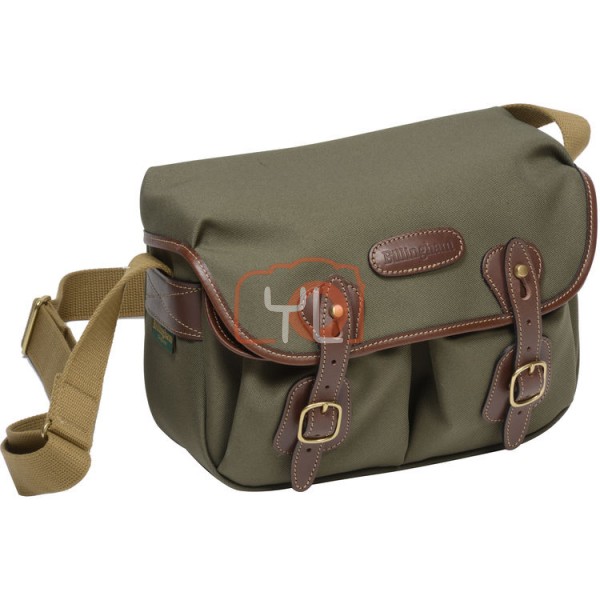 Billingham Hadley Shoulder Bag (Sage with Chocolate Leather Trim, Small)