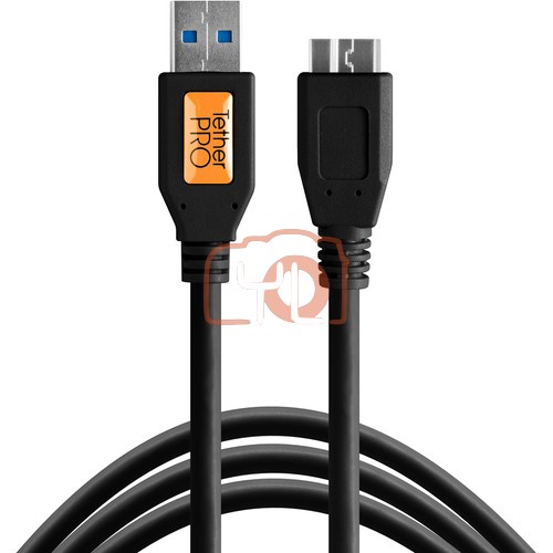 Tether Tools TetherPro USB 3.0 Male Type-A to USB 3.0 Micro-B Cable (10', Black)