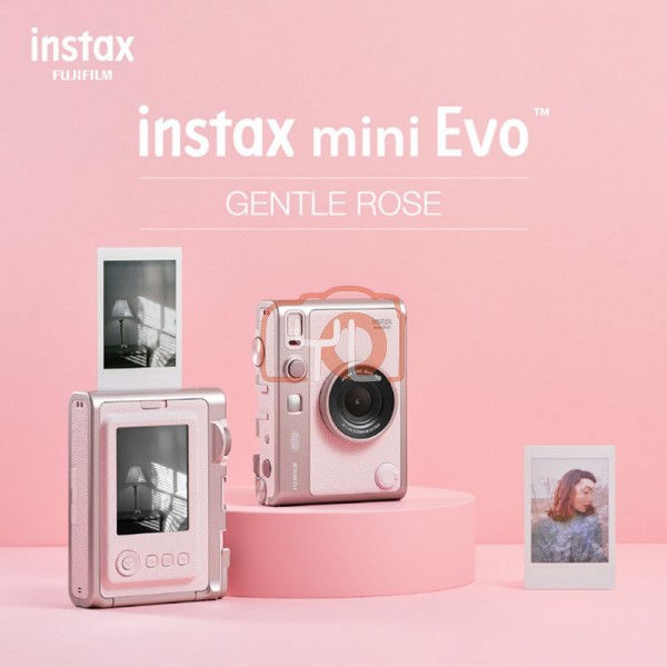 Fujifilm Instax Mini Evo Hybrid Instant Camera (Gentle Rose)