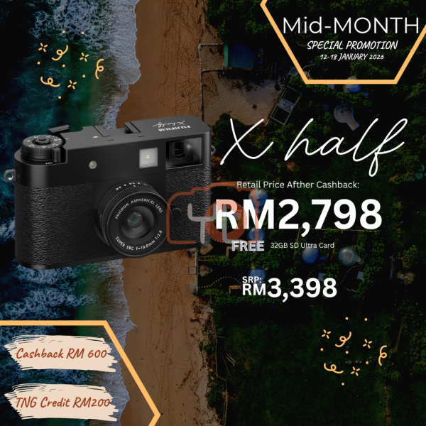 FUJIFILM X half Digital Camera (Black) (Free 32GB 120MB Ultra SDHC Card){12-18 JANUARY promo}