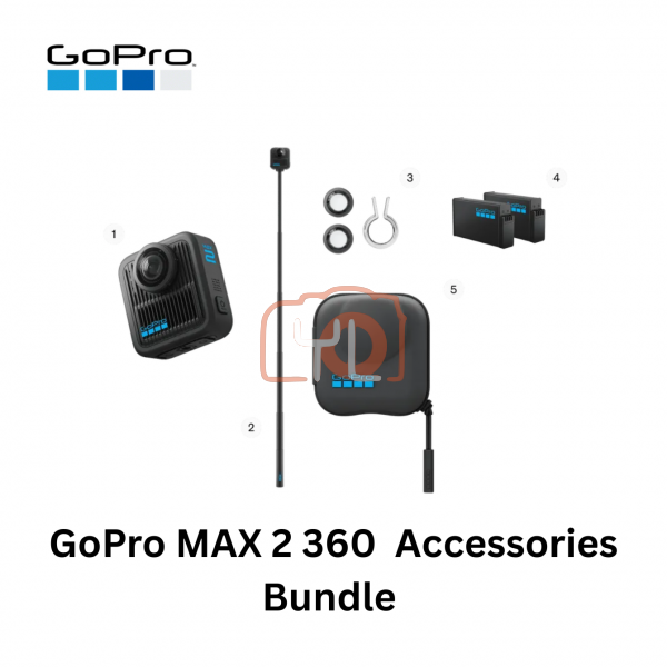 GoPro MAX 2 360 Action Camera Accessories Bundle Set (Free Lexar 128GB Micro SD Card)