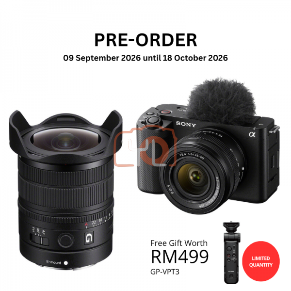 [PRE-ORDER] Sony FE 8-14mm f3.5 Fisheye G Lens PWP with Sony ZV-E1 Mirrorless Camera with 28-60mm f4-5.6 Lens - Free Sony GP-VPT3 Wireless Shooting Grip with Detachable Remote