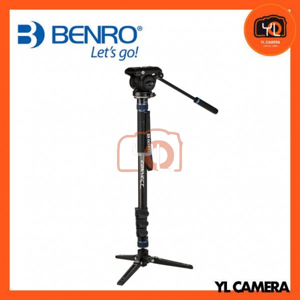 Benro MCT38AFS4PRO Connect Video Aluminum Monopod with Flip Locks, 3-Leg Base, and S4 PRO Head