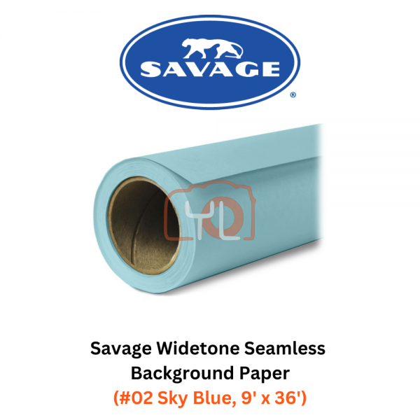 Savage Widetone Seamless Background Paper (#02 Sky Blue, 9' x 36')