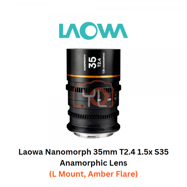 Laowa Nanomorph 35mm T2.4 1.5x S35 Anamorphic Lens (L Mount, Amber Flare)