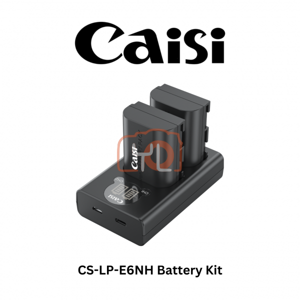 Caisi CS-LP-E6NH Battery Kit (2400Mah) for Canon EOS R5, R6 (2pcs Batteries with Dual Charger)
