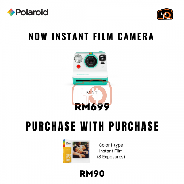 Polaroid Now Instant Film Camera (Mint) - PWP: i-Type Instant Film @RM90