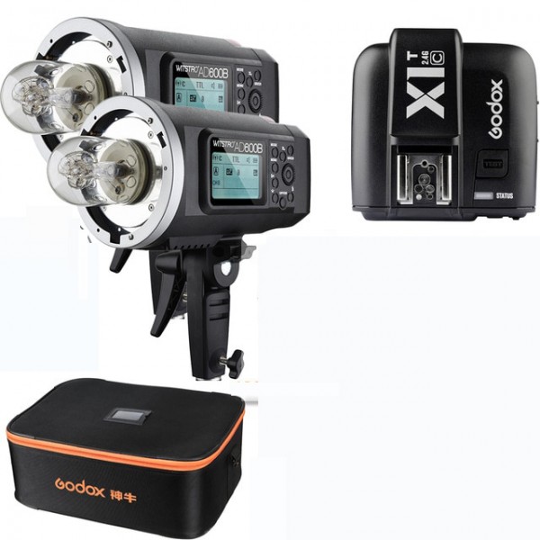 Godox AD600BM All-In-One Outdoor Flash X1T-N Fro Nikon 2 Light Combo Bag Set
