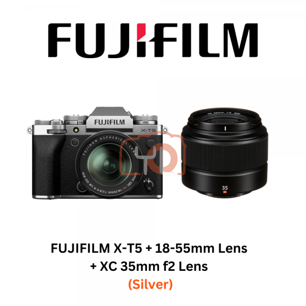 FUJIFILM X-T5 + 18-55mm Lens + XC 35mm f2 Lens (Silver)