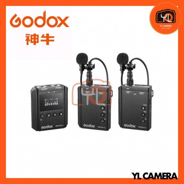Godox WMicS2 UHF Compact 2-Person Wireless Microphone System for Cameras & Smartphones with 3.5mm (514 to 596 MHz)