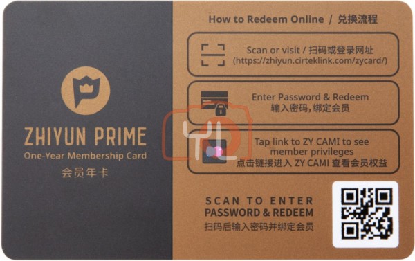 Zhiyun-Tech Cami VIP Card
