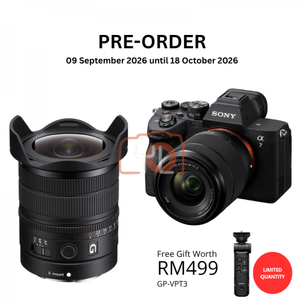 [PRE-ORDER] Sony FE 8-14mm f3.5 Fisheye G Lens PWP with Sony a7 IV Mirrorless Camera with 28-70mm f3.5-5.6 II Lens - Free Sony GP-VPT3 Wireless Shooting Grip with Detachable Remote