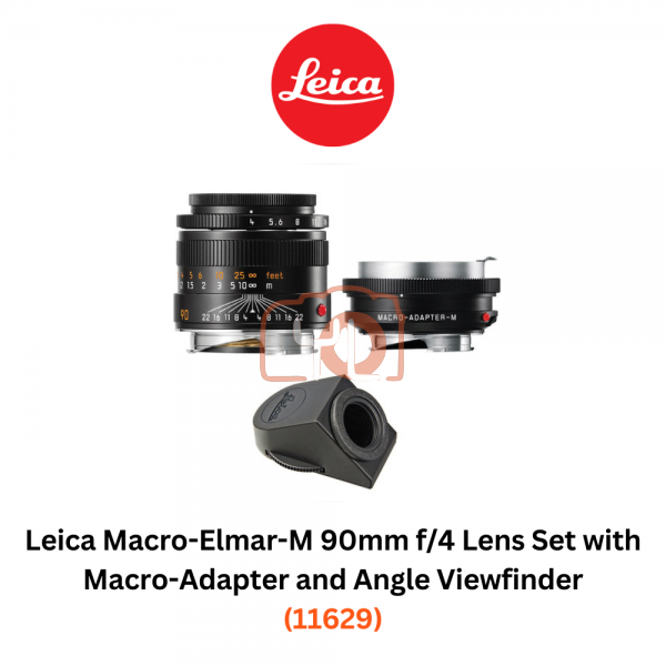 Leica Macro-Elmar-M 90mm f/4 Lens Set with Macro-Adapter and Angle Viewfinder (11629)