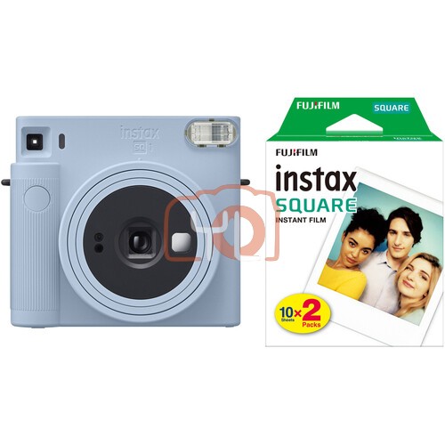 FUJIFILM INSTAX SQUARE SQ1 Instant Film Camera (Glacier Blue) + Twin Pack