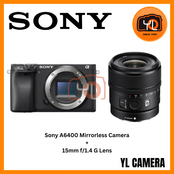 Sony a6400 Mirrorless Camera (Body) + Sony E 15mm f/1.4 G Lens (Free Sandisk 64GB Extreme Pro SD Card)