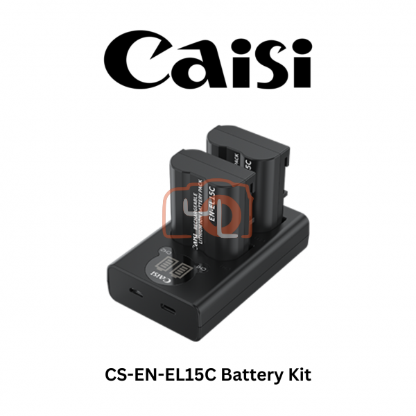 Caisi CS-EN-EL15C Battery Kit (2400Mah) for Nikon Z7II, Z7, Z6, D780, D750 (2pcs Batteries with Dual Charger)