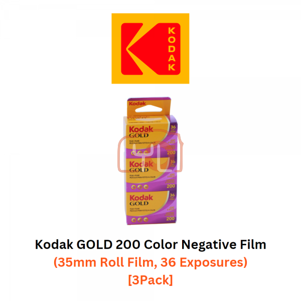 Kodak GOLD 200 Color Negative Film (35mm Roll Film, 36exp) - 3 Pack