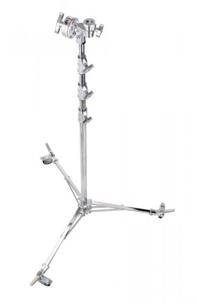Avenger A3058CS 19' Overhead Stand 58 with Grip Head / Braked Wheels, 4 Sections, 3 Risers, Chrome Steel