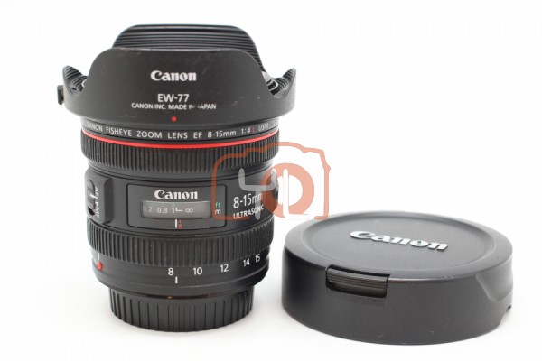 [USED-PUDU] CANON 8-15MM F4 L EF FISHEYE ZOOM LENS 85%LIKE NEW CONDITION SN:8000003434  ***FRONT ELEMENT HAIRLY SCRATCH***