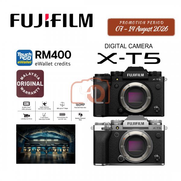 FUJIFILM X-T5 Camera Body (Black) - Free Sandisk 32GB UHS II SD Card {07 - 14 August 2026 PROMO}