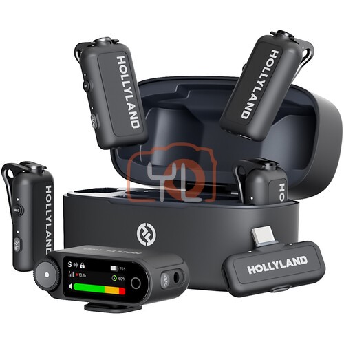 Hollyland LARK MAX 2 Combo 4-Person Wireless Microphone System for Cameras and Mobile Devices (Space Gray, 2.4 GHz)