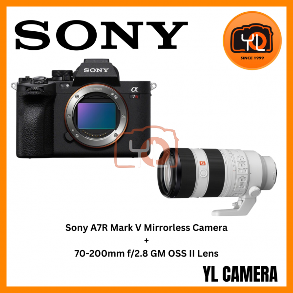 Sony a7R V Mirrorless Camera (Body) + Sony FE 70-200mm f/2.8 GM OSS II Lens (Free Sony 64GB 300MB/Sec Tough SD Card & Extra Battery)