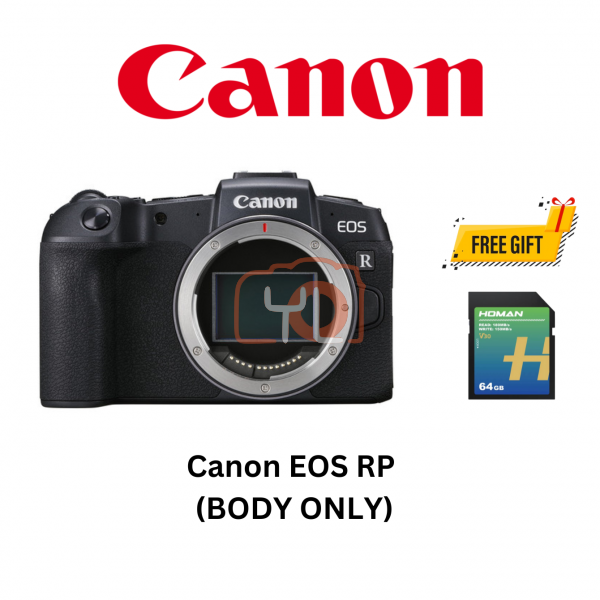 Canon EOS RP Camera Body ( Free Homan 64GB v30 SD Card + TNG Ewallet RM200 Redeem Online + Canon Bag)