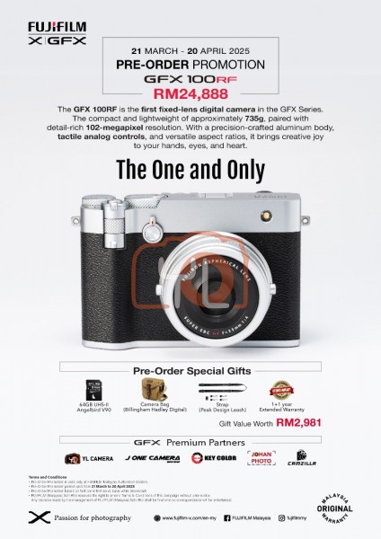 FUJIFILM GFX100RF Digital Camera (Silver) - Pre Order With Extra Freebies Worth RM2981