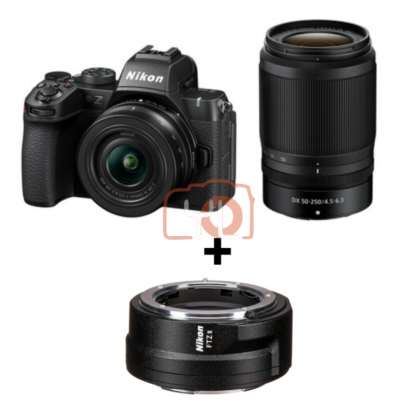 Nikon Z50 II Mirrorless Camera with 16-50mm & 50-250mm Lenses + FTZ II Adapter  (EN-EL15C Battery - Online email to service@futuromic.com )