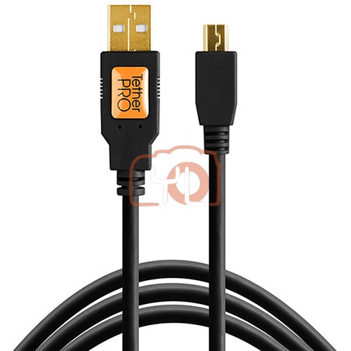 Tether Tools TetherPro USB 2.0 Type-A to 5-Pin Mini-USB Cable (Black, 1')