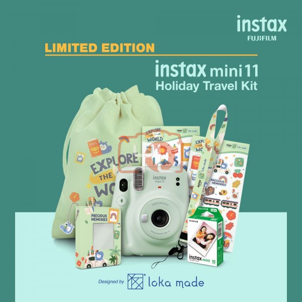FUJIFILM INSTAX Mini 11 Instant Film Camera Travel Kit (Pastel Green)