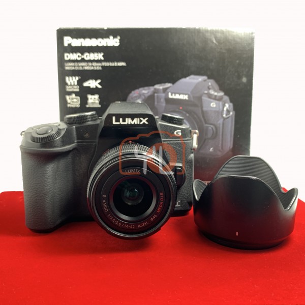 [USED-PJ33] Panasonic G85 With 14-42mm F3.5-5.6 Lumix G Vario Mega OIS ASPH, 90% Like New Condition (S/N:WE6KB003400)