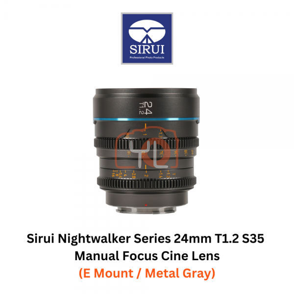 Sirui 24mm T1.2 S35 Manual Focus Cine Lens (E Mount / Metal Gray)