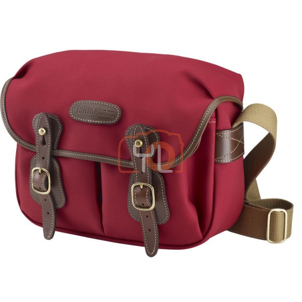 Billingham Hadley Shoulder Bag (Burgundy with Chocolate Leather Trim, Small)