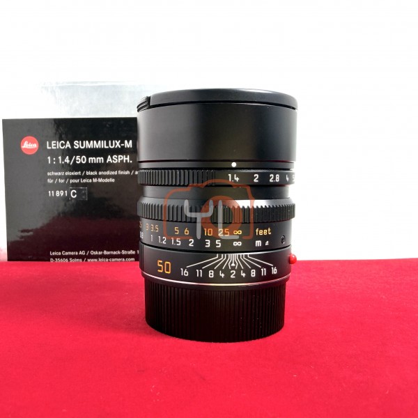 [USED-PJ33] Leica 50mm F1.4 Summilux-M ASPH Black (11891) , 95% Like New Condition (S/N:4177991)