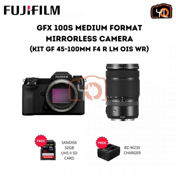 Fujifilm GFX 100S Medium Format Mirrorless Camera (Kit - GF 45-100mm F4 R LM OIS WR) ( Free BC-W235 Charger, 32GB UHS II SD Card )