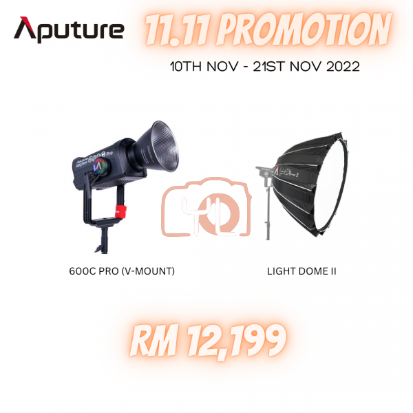 Aputure LS 600c Pro RGB LED Light (V-Mount) + Light Dome II