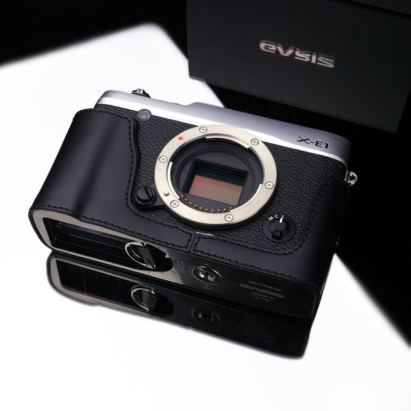 Gariz Genuine Leather HG-XE2BK Camera Metal Half Case for Fujifilm XE1 X-E1 XE2 X-E2, Black