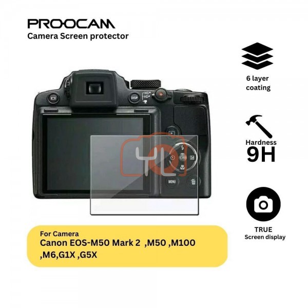 Proocam SPC-M50M2 Premium Tempered Glass LCD Screen Protector Canon M500ll M100 G7Xll
