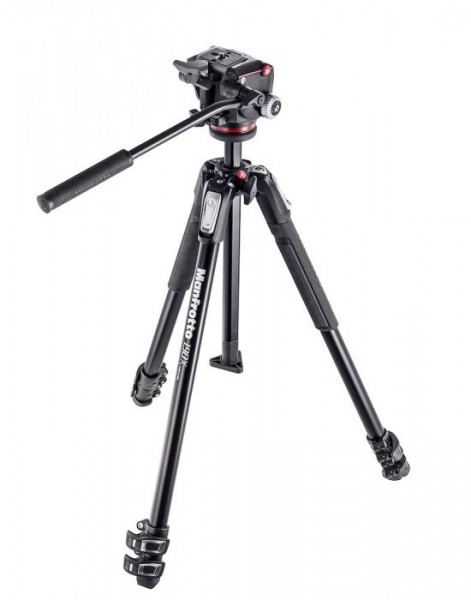 Manfrotto MK190X3-2W 190X3 Three Section Tripod with MHXPRO-2W Fluid Head